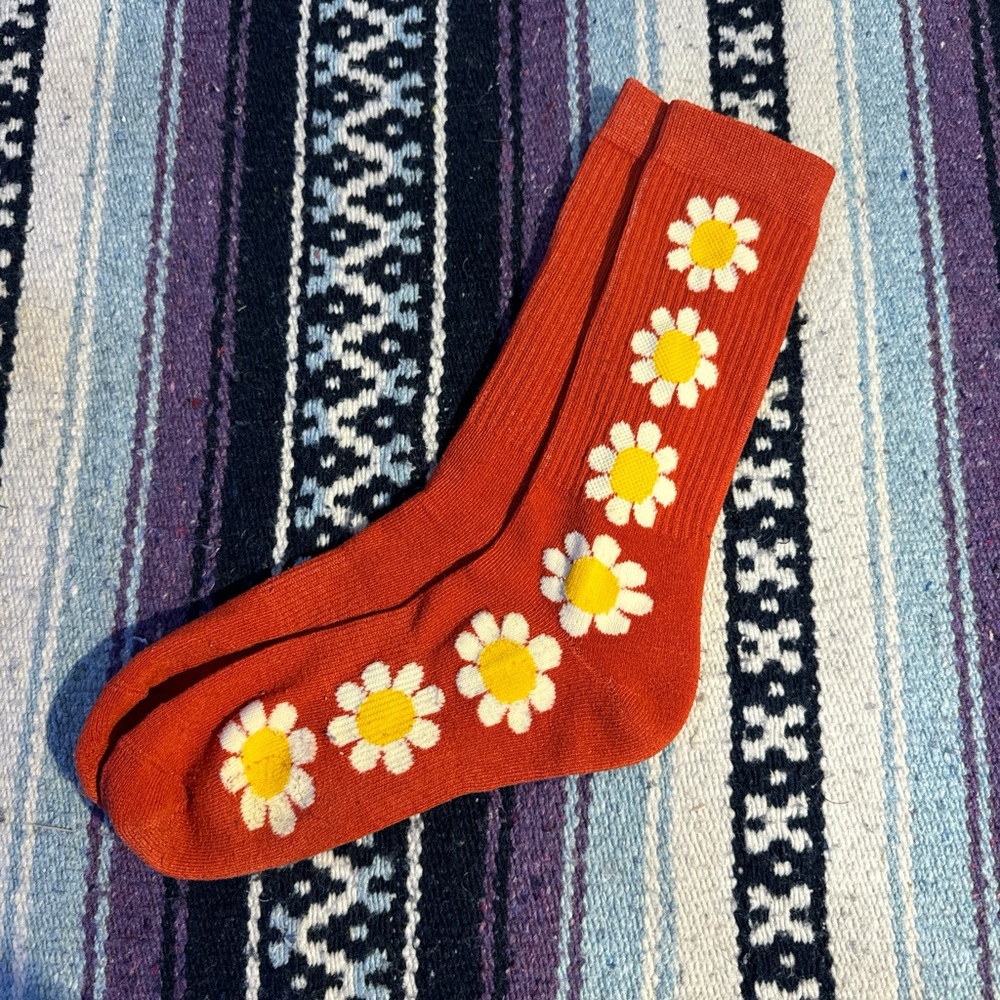 Orange Flower Socks